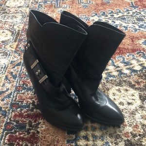 Saks Leather Mid Ankle Boot